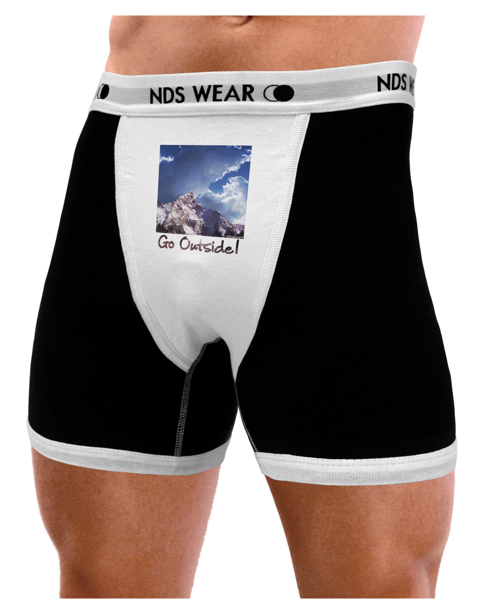 TooLoud Go Outside Mountain Men's Boxer Brief Underwear - Breathable & Comfortable for Hiking, Camping & Outdoor Adventures