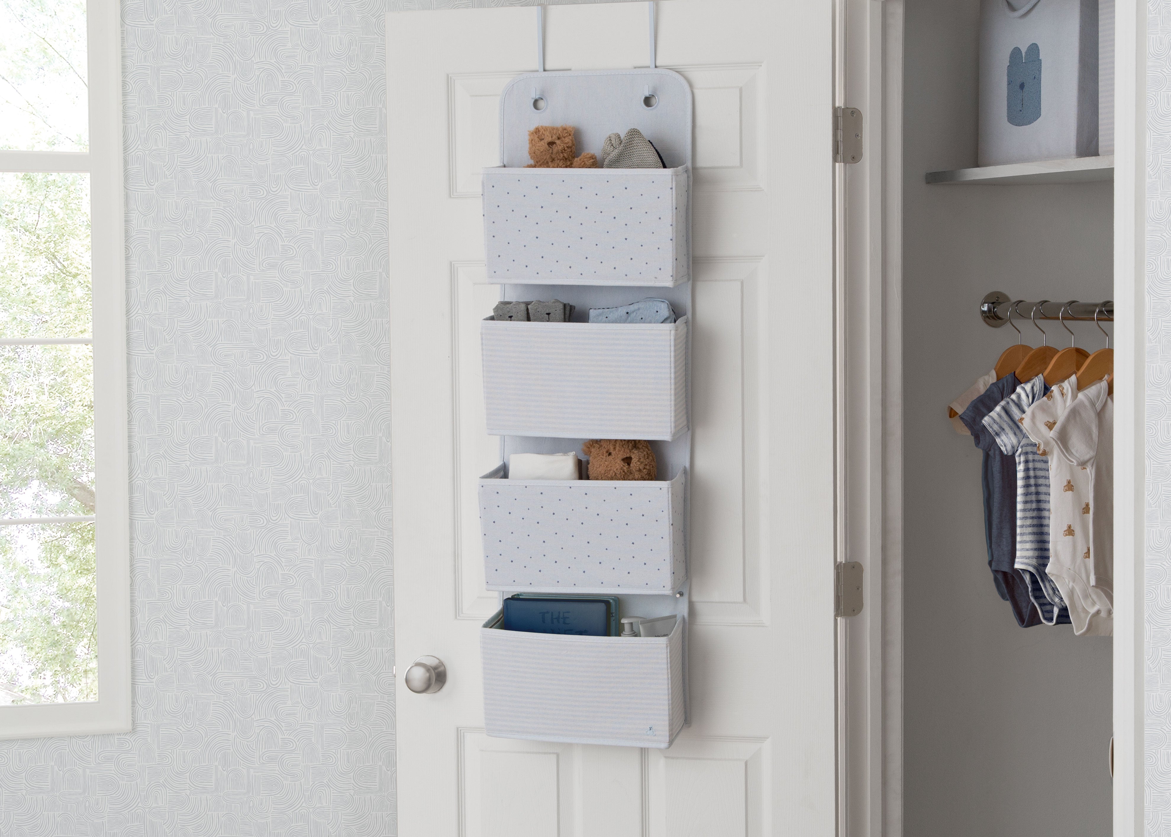 BabyGap 2-Pack Over The Door Hanging Organizer with 4 Pockets - Perfect for Nursery, Closet & Bathroom Storage Organization