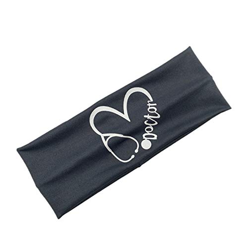 Elastic Yoga Headband for Women - Non-Slip Workout Headband with Button for Running, Fitness & Sports (Gray) | Sweat Absorbent Hair Accessories for Active Lifestyles