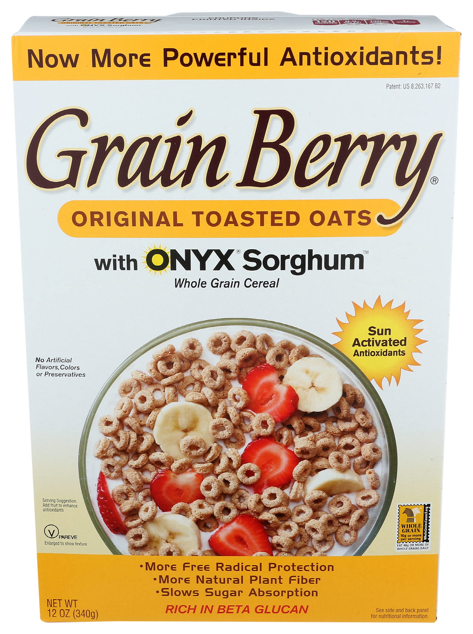 Organic Grain Berry Toasted Oats - 12oz Pack | Gluten-Free Breakfast Cereal | Healthy Snack for Smoothie Bowls, Yogurt Toppings & Baking