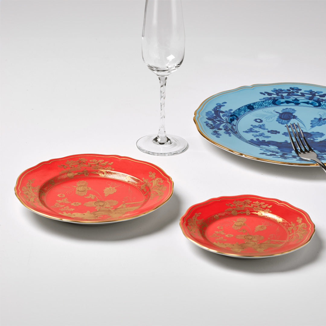 Oriente Italiano Bread Plate - Rubrum Red Ceramic Serving Dish for Artisan Bread, Cheese & Charcuterie | Perfect for Italian Dining, Wine Parties & Rustic Tablescapes