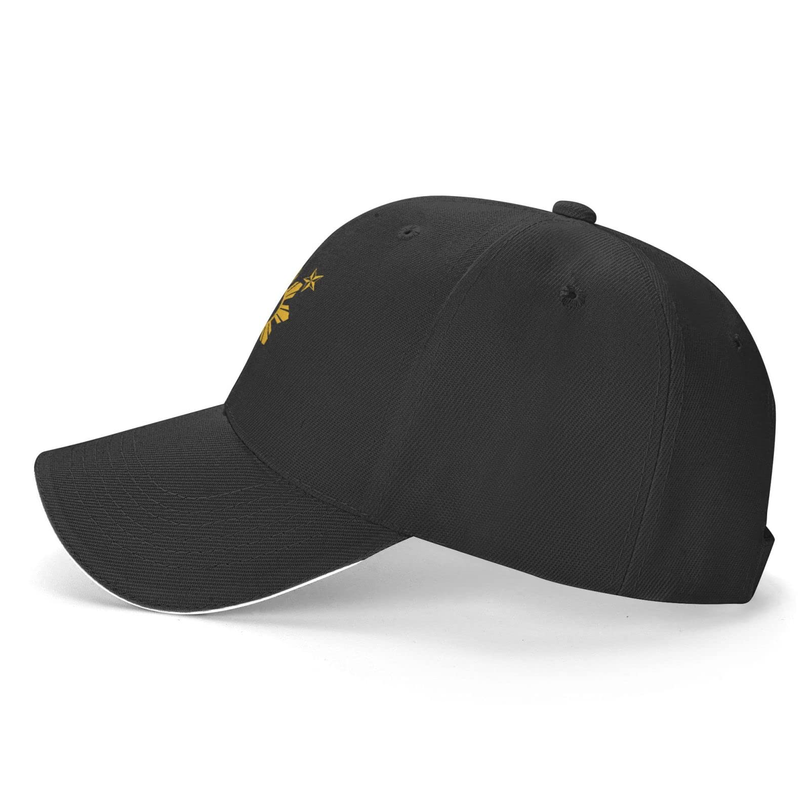 3 Stars and Sun Philippines Flag Baseball Cap - Adjustable Black Trucker Hat for Golf, Outdoor & Casual Wear - Filipino Pride Unisex Hat for Sports & Daily Use