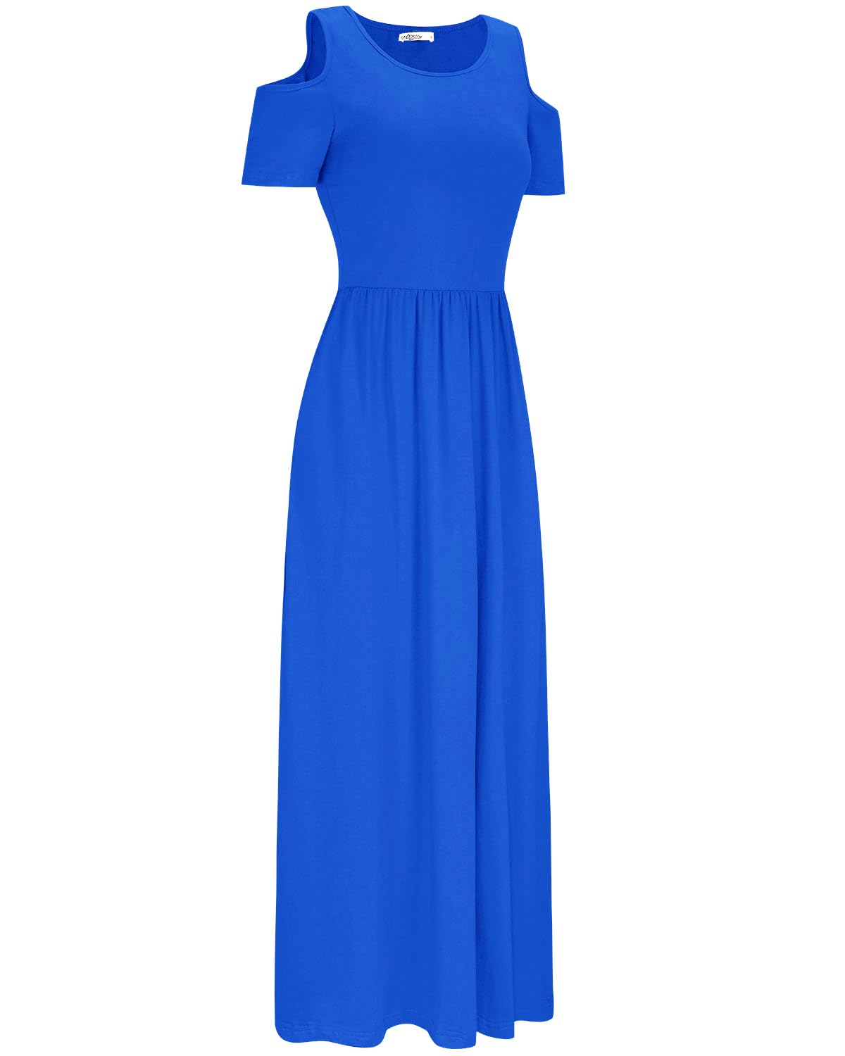 STYLEWORD Women's Summer Maxi Long Dress 2025 - Cold Shoulder Sundress with Pockets for Beach, Vacation & Casual Wear