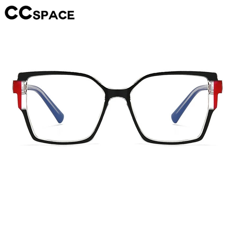 CCspace Women's Full Rim Square Cat Eye Polycarbonate Eyeglasses Frame 301332 - Stylish & Lightweight for Work, Reading & Fashion Accessories