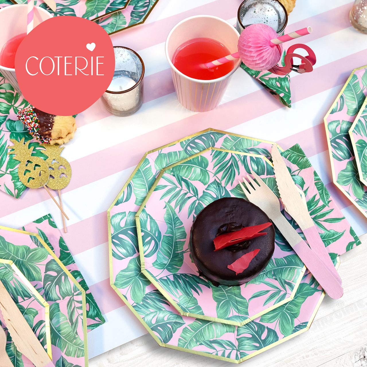 Coterie Tropical Luau Small Paper Plates (10-Pack) - 7.25