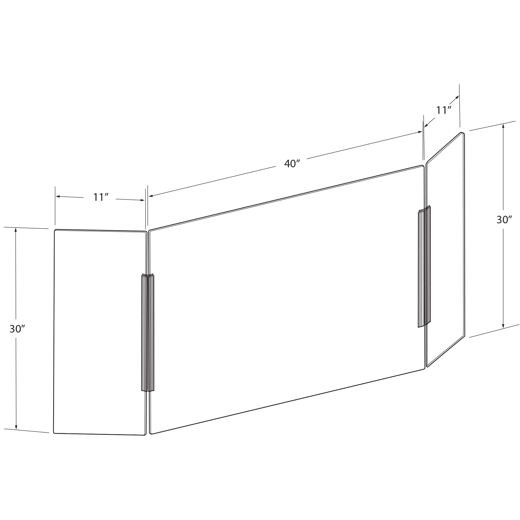 Azar Displays Tri-Fold Plexiglass Sneeze Guard - 62
