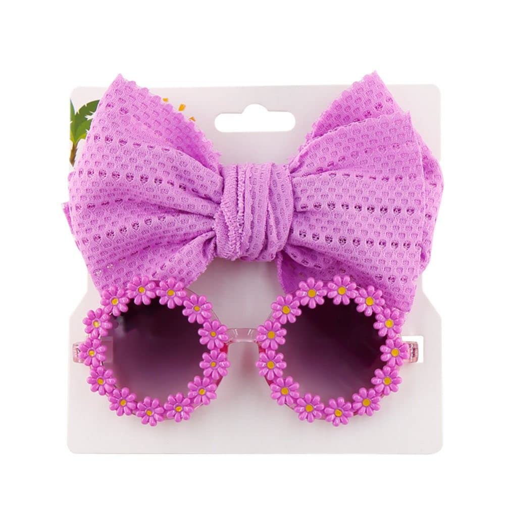 Stylish Purple Dog Sunglasses with Adjustable Bow Headband - Pet Costume Accessories for Dogs & Cats - Perfect for Outdoor Adventures, Parties & Photo Shoots