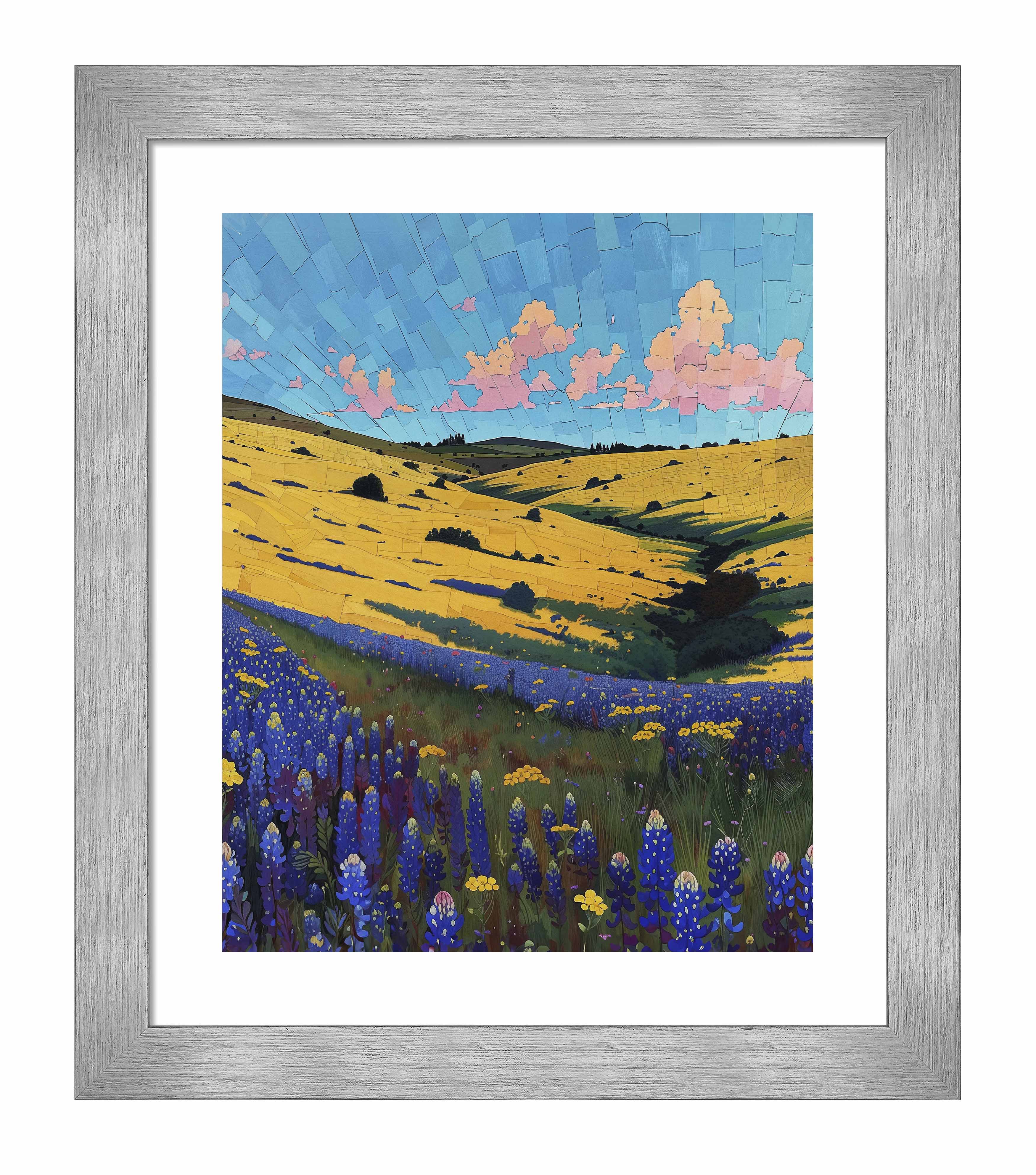 Bluebonnet Breeze I - Premium Texas Wildflower Art Print for Home & Office Decor | Wall Art for Living Room, Bedroom & Office Spaces