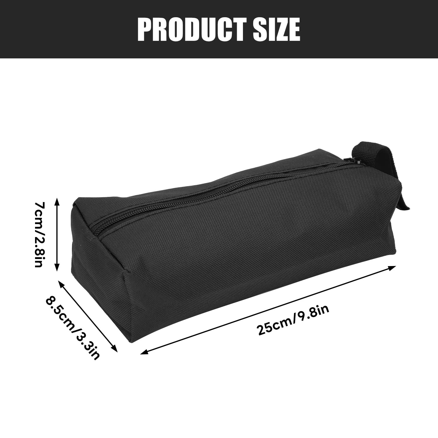 2 Pack Small Tool Bag 9.8x3.3x2.8in - Multi-Purpose Tool Pouch Organizer with Adjustable Wristband for Screwdrivers, Pliers, Nut Drivers - Durable Black Tool Storage for Electricians, Mechanics & DIY Projects