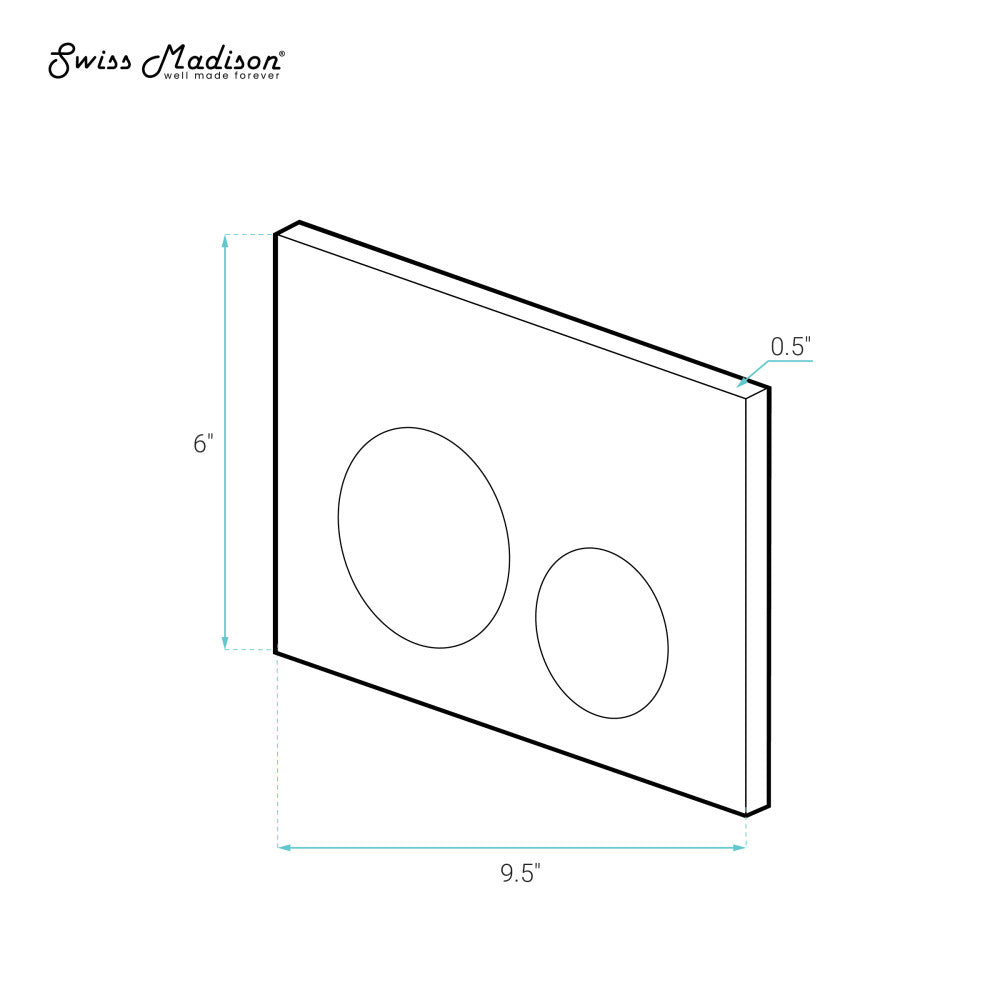 Polished Chrome Wall Mount Actuator Flush Push Button Plate - Modern Electrical Switch for Smart Homes & Commercial Buildings