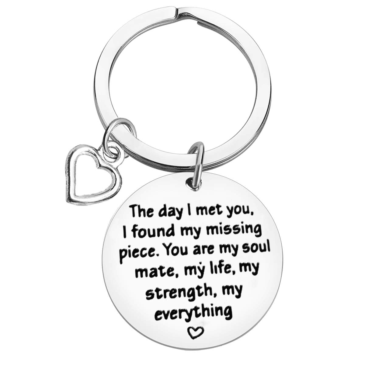 Valentine's Day Gifts for Men - Romantic Couple Keychain for Boyfriend, Fiance, Husband - 'The Day I Met You I Found My Missing Piece' Engraved Keychain - Perfect Christmas, Birthday & Anniversary Gift for Him - Ideal for Couples, Long Distance Relationships & Special Occasions