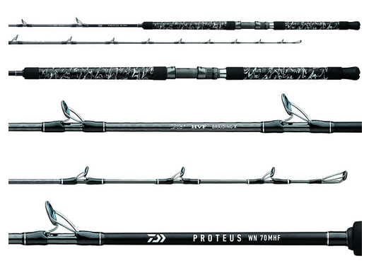 Daiwa PRWNC70HFS Proteus WN Fishing Rod - 7 Foot Heavy Power Fast Action Boat Rod for Saltwater & Freshwater Fishing - Perfect for Bass, Walleye, and Offshore Angling