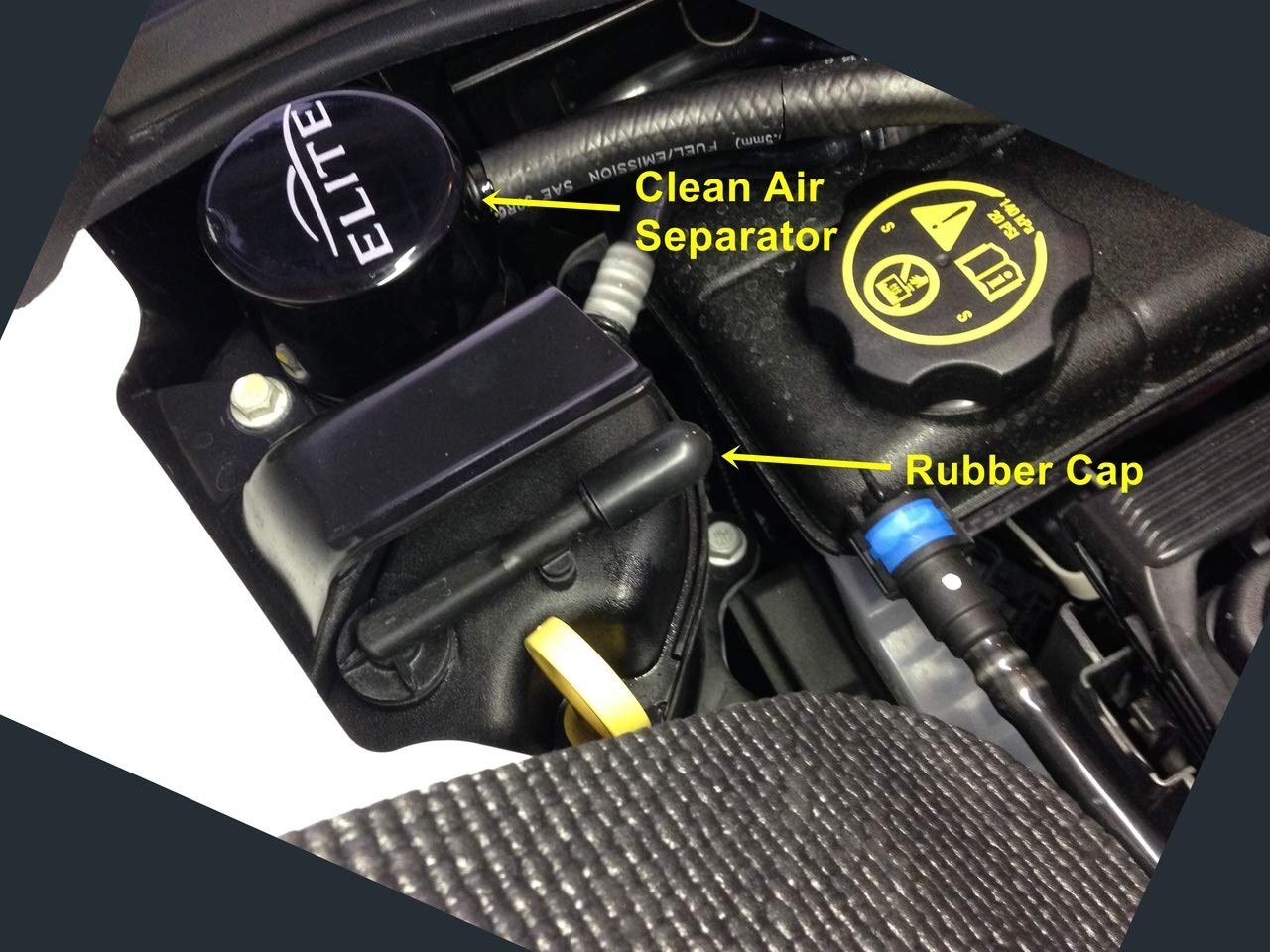 Elite Engineering Aluminum Clean-Side Oil Separator (CSS) Kit for C7 Corvette Z51 (Dry Sump) - High Performance Black Oil Catch Can - Improves Engine Efficiency & Reduces Carbon Buildup - Perfect for Track Days & Performance Driving