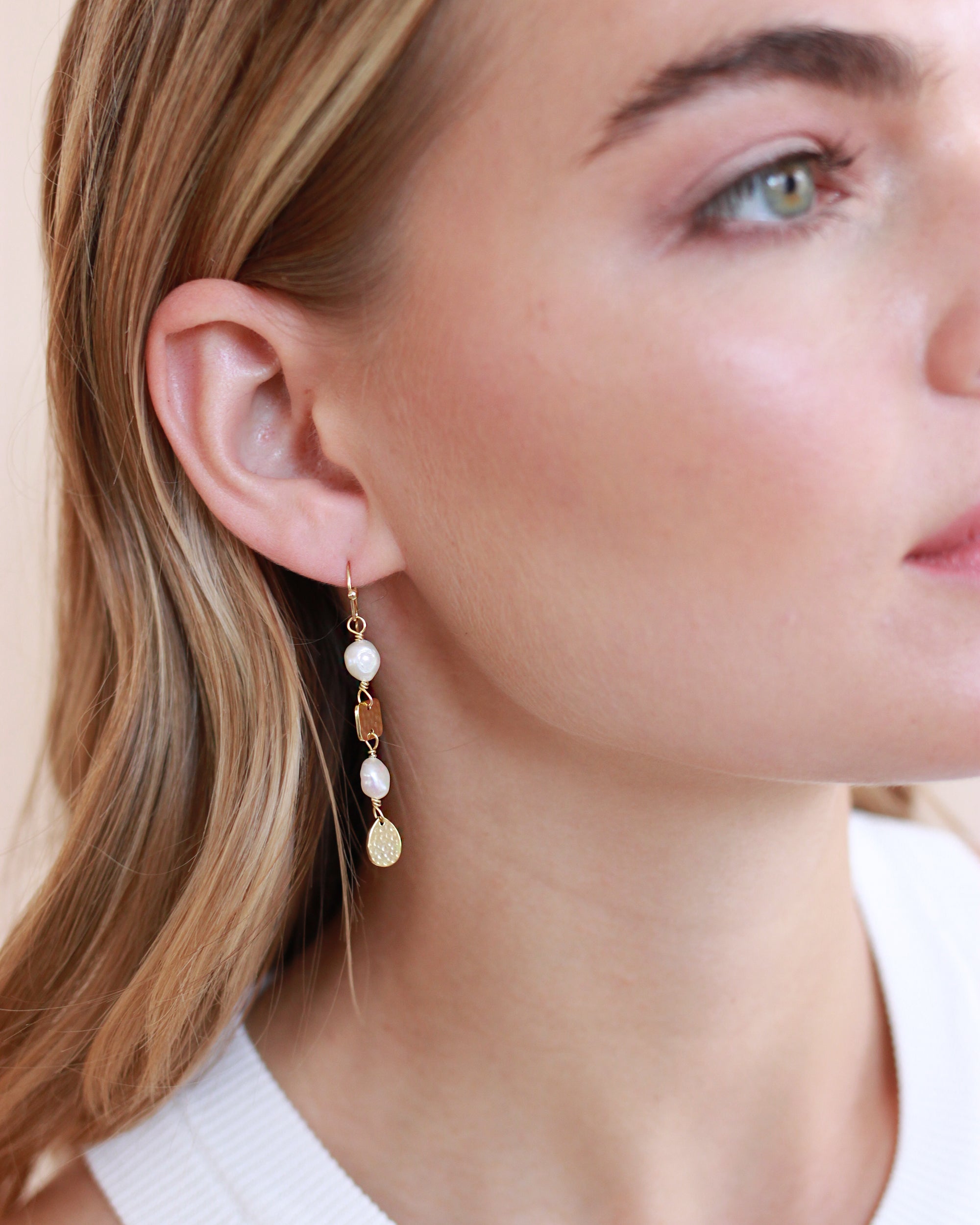 Parker Pearl Dangle Earrings for Women - Elegant Drop Pearl Jewelry for Party, Wedding & Special Occasions