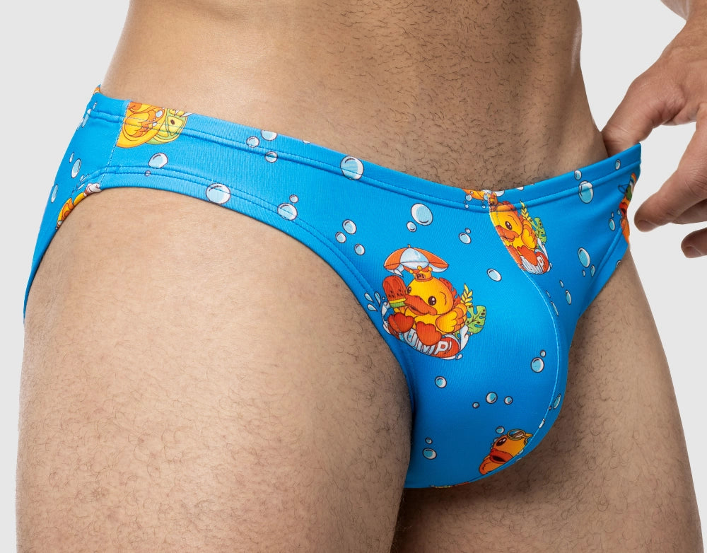 Ducky Blue Cheeky Swim Brief - High Waist Bikini Bottoms for Women, Quick Dry & Comfortable PUMP! Water Swimwear - Perfect for Pool, Beach & Vacation