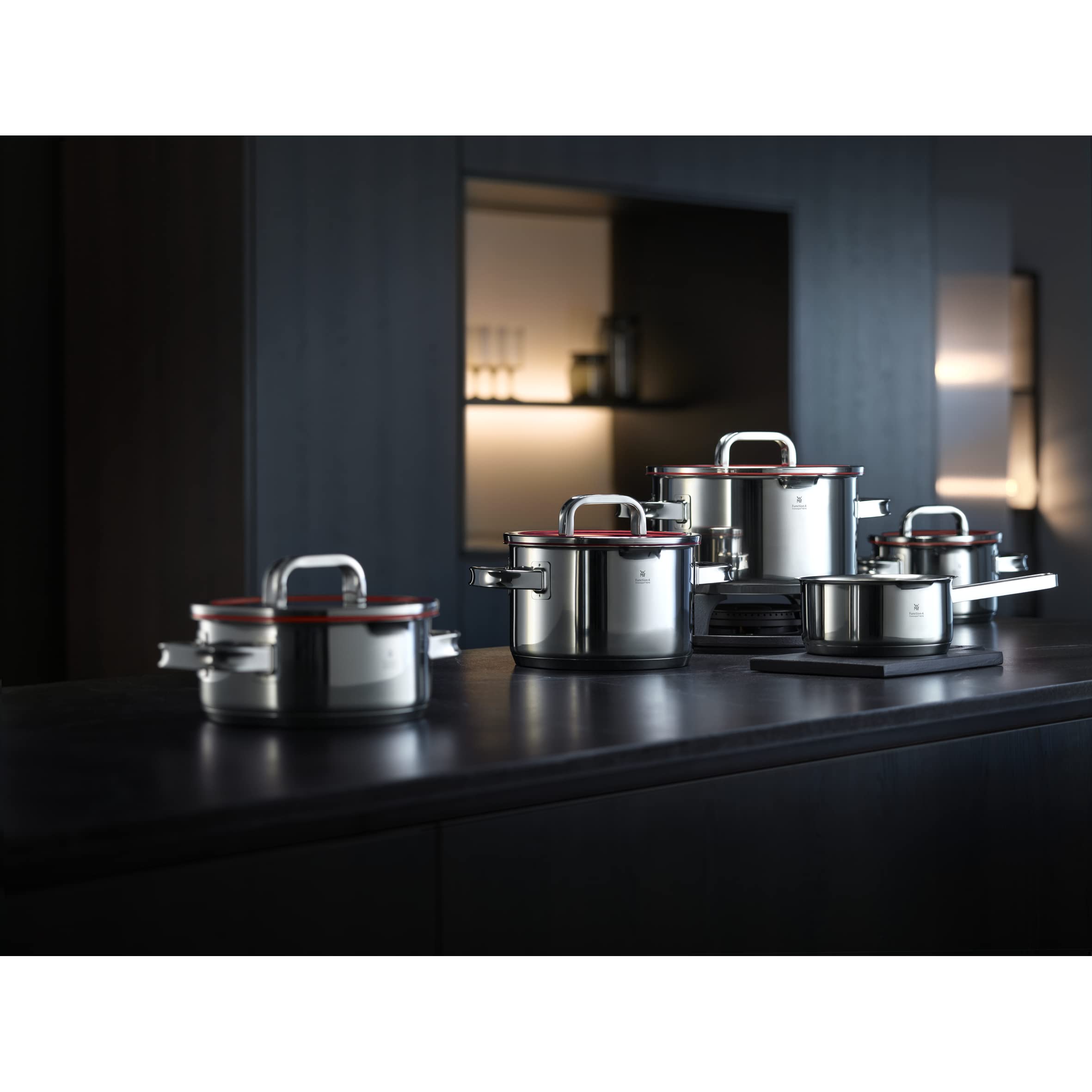 WMF 16cm Stainless Steel Sauce Pan with Lid - 1.4L Capacity, Brushed Finish, Induction Compatible, Dishwasher Safe - Perfect for Cooking Sauces, Soups & Small Meals on Gas, Electric & Induction Stovetops