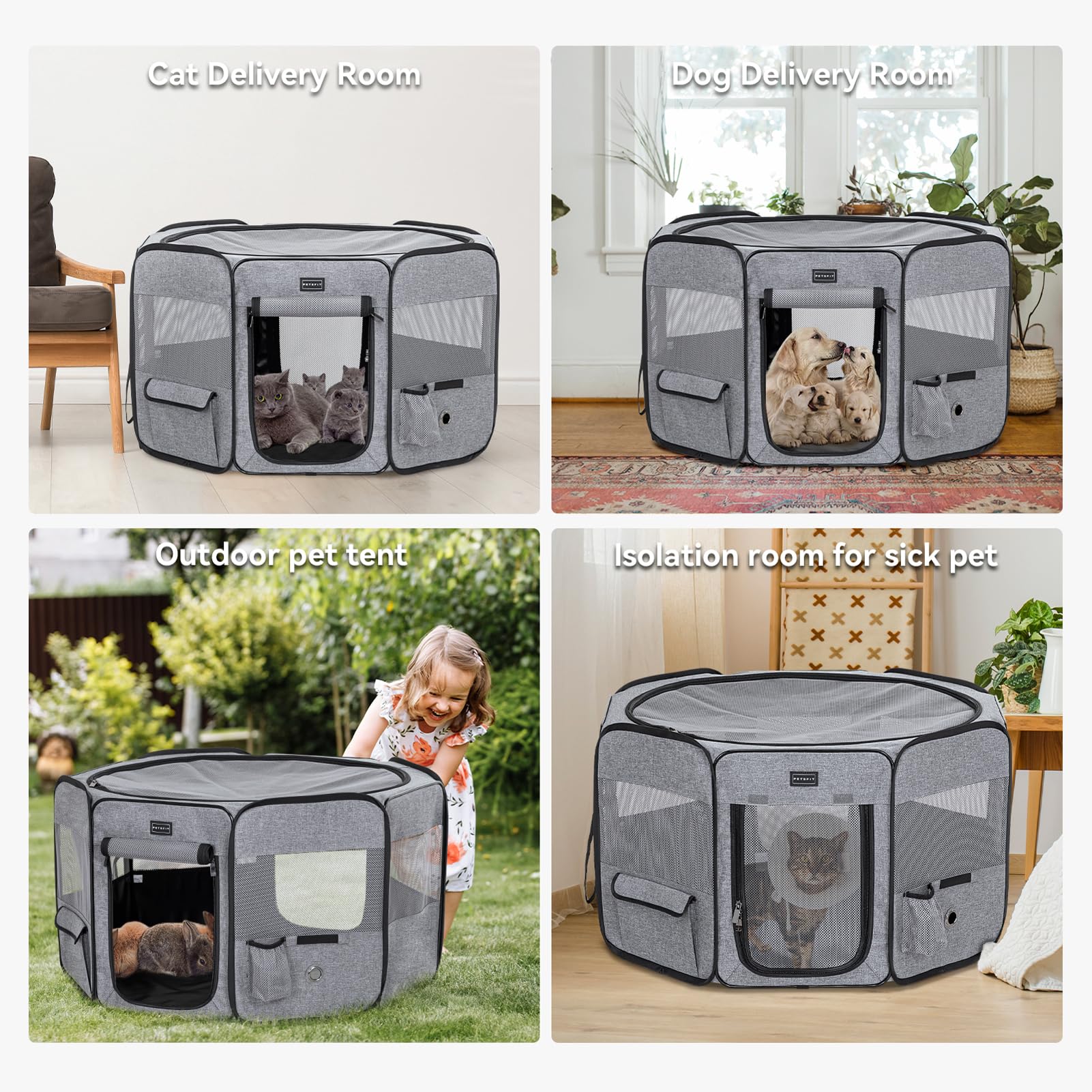 Petsfit Large Portable Dog Playpen for Dogs, Cats, Rabbits & Chicks - 45.5
