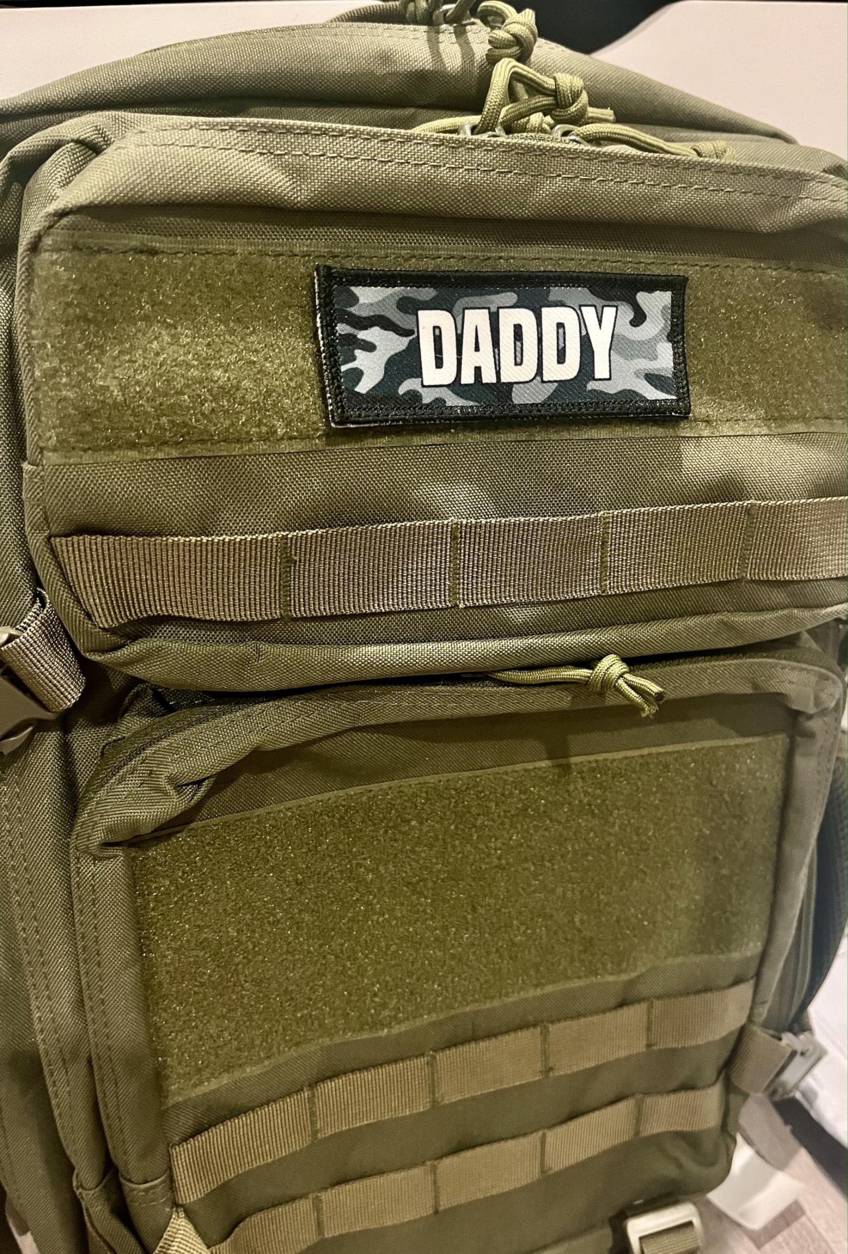Military Style Daddy Camo Patch - Hook & Loop Backing for Backpacks, Gym Bags, Weight Vests - Perfect for Outdoor Adventures, Tactical Gear Customization & Sports Equipment Personalization
