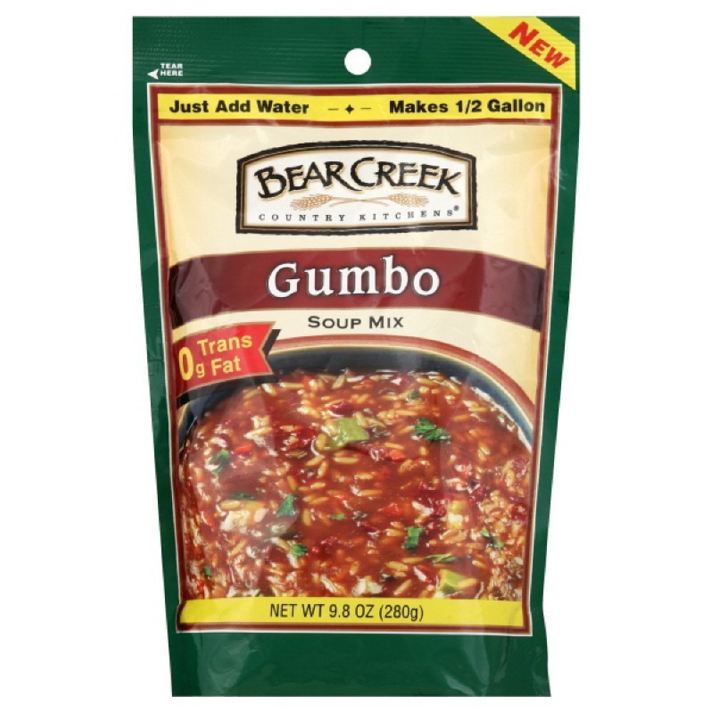 Bear Creek Country Kitchens Gumbo Soup Mix - 9.8 oz Bags (Pack of 6) | Authentic Cajun Flavor | Easy Homemade Soup | Perfect for Family Dinners, Camping & Quick Meals