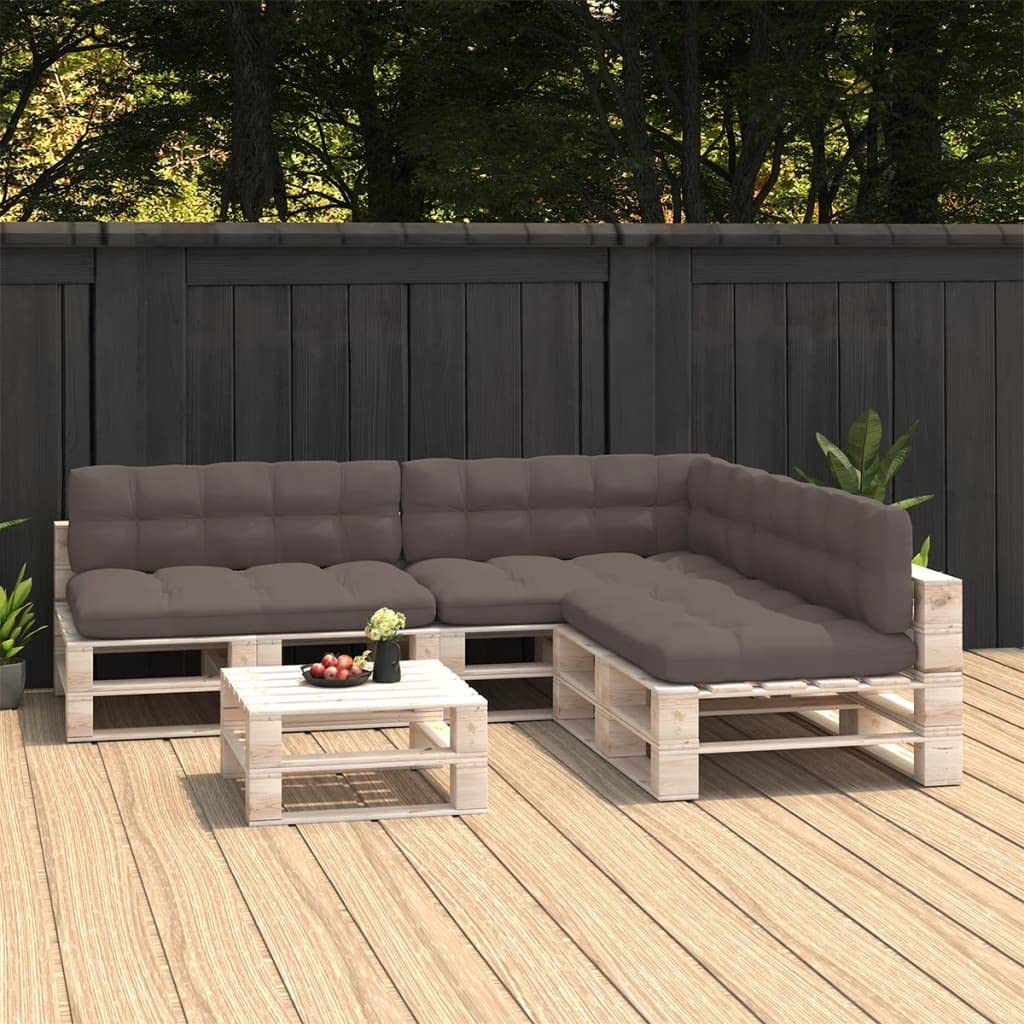 Premium Pallet Sofa Replacement Cushions Set of 7 - Indoor/Outdoor Waterproof Seat Cushions, Universal Fit for Garden Furniture, Durable & Comfortable Taupe Upholstery - Perfect for Patio, Deck, and Living Room Relaxation