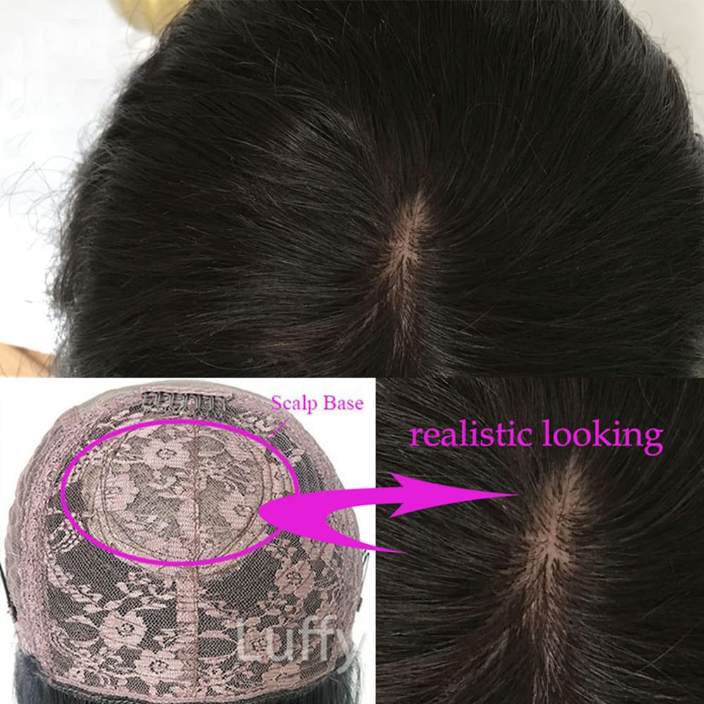 Brazilian Human Hair Wigs for Black Women - Short Curly Wigs with Bangs, 12 Inch, 200% Density, Glueless Scalp Top, Full Machine Made, Natural Color | Perfect for Daily Wear, Cosplay & Protective Styling