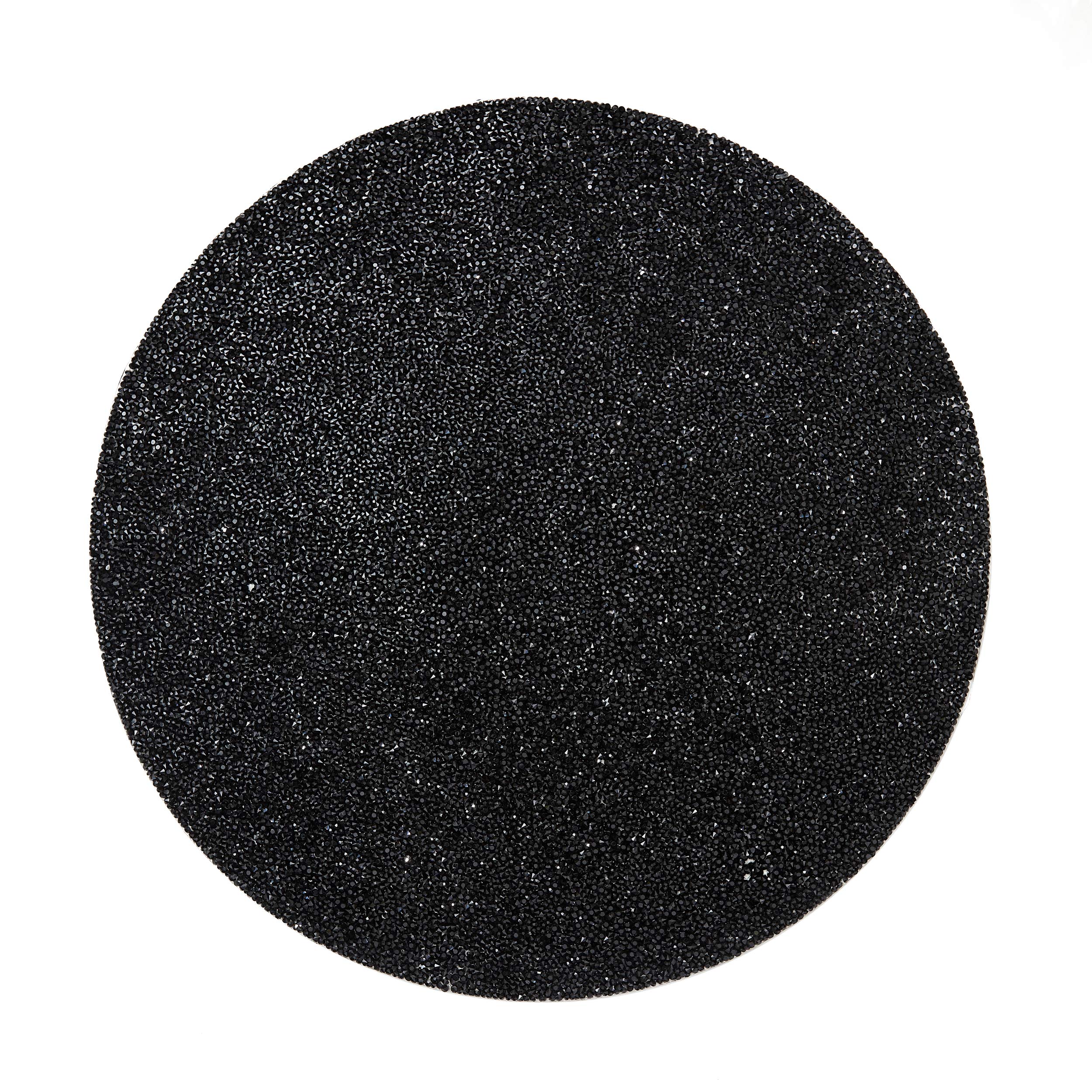 Premium Round Heat-Resistant Placemats Set of 2 - Non-Slip Dining Table Mats for Kitchen & Home Decor - Perfect for Dinner Parties, Holiday Gatherings & Everyday Use (Black)