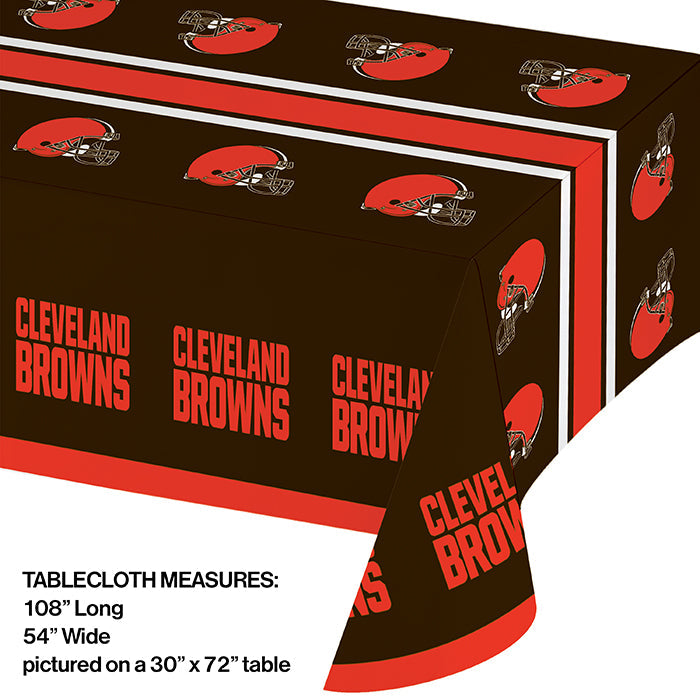 12-Piece Bulk Cleveland Browns Table Covers - Waterproof NFL Party Decorations for Game Day, Tailgating & Themed Events