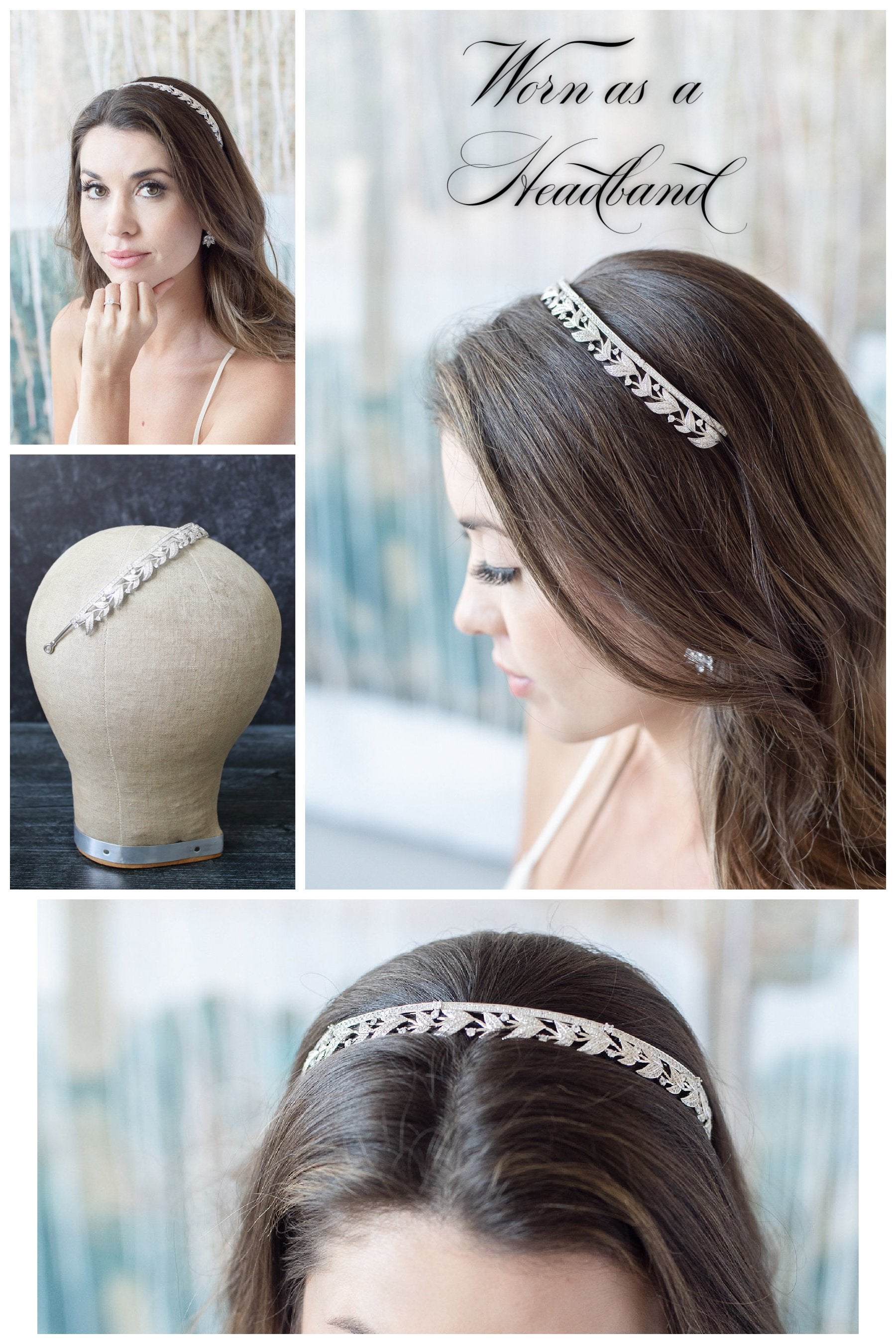 LADY VIOLET Simulated Diamond Wedding Tiara Crown - Elegant Bridal Hair Accessory for Bride, Prom, Quinceañera, Pageant & Special Occasions