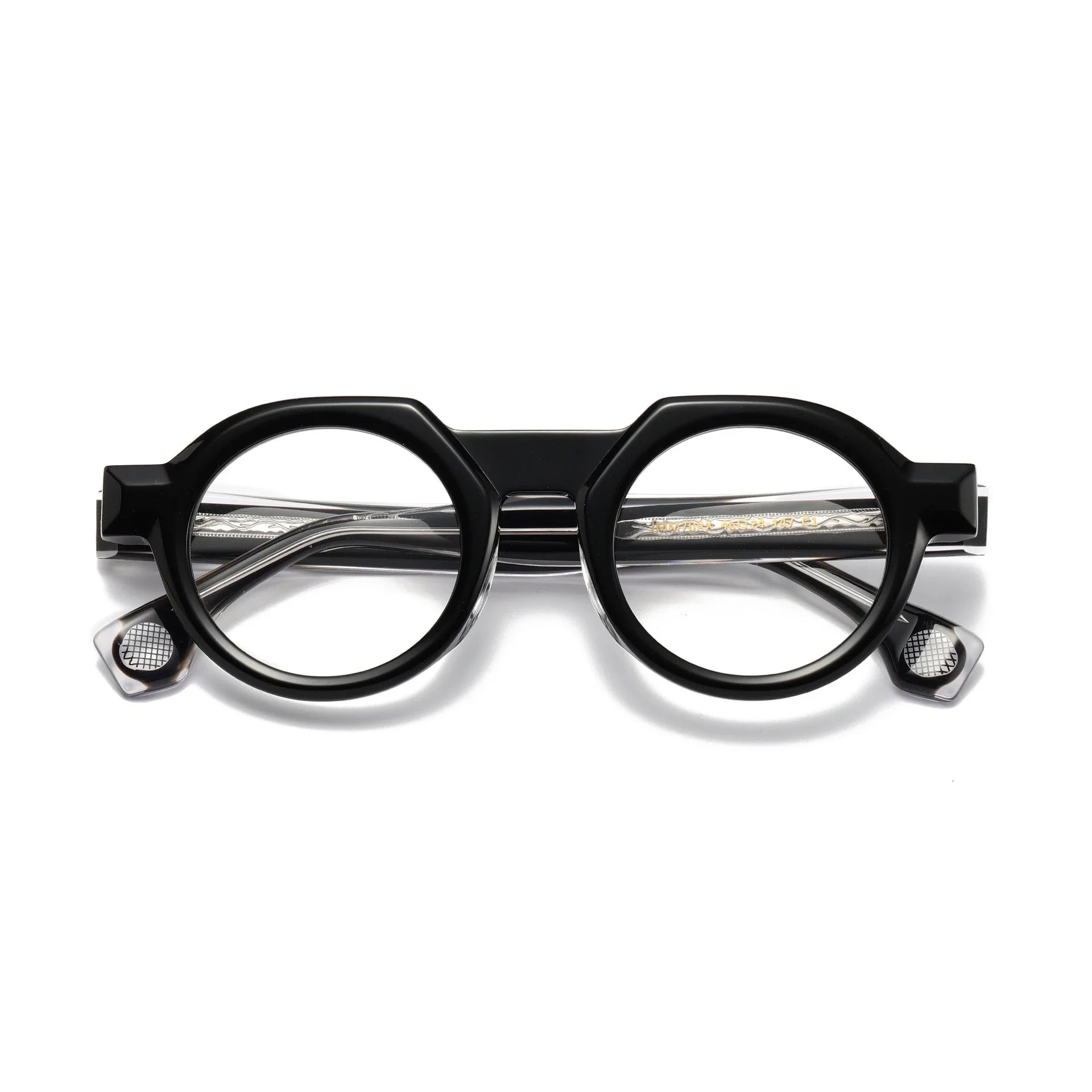 **Aror Unisex Full Rim Brow Line Flat Top Round Acetate Eyeglasses 49709 – Stylish & Lightweight for Men & Women – Perfect for Reading, Work, and Everyday Fashion**