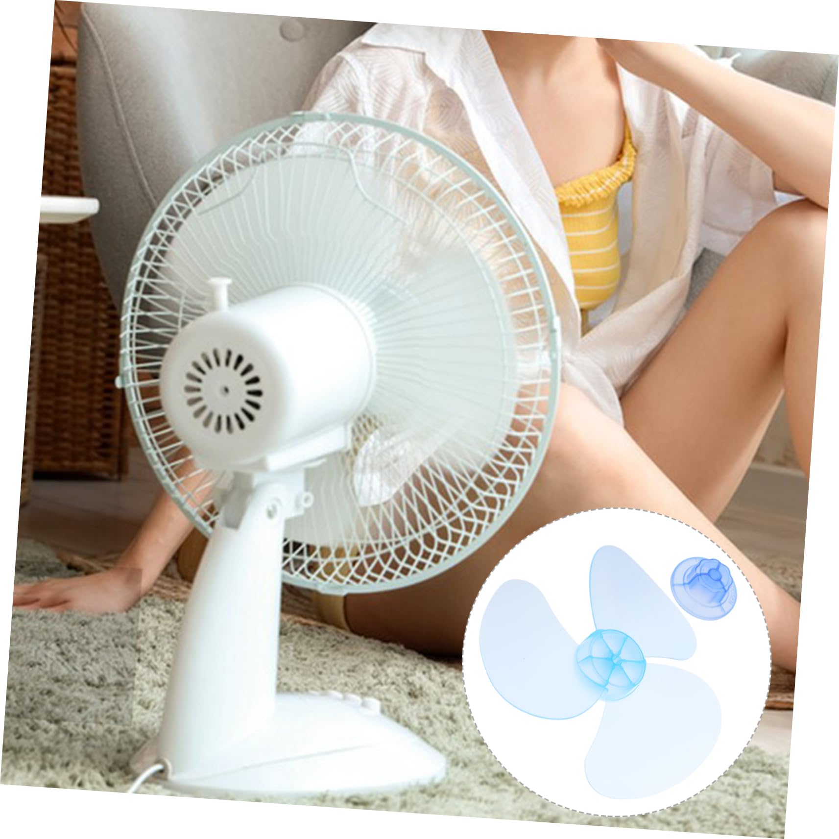 SOLUSTRE 12 Plastic Fan Blades Replacement - 3 Leaf Electric Fan Parts for Table Fan, Household Fan, Air Conditioner & Ceiling Fan - Durable PP Material for Home, Office & Outdoor Cooling