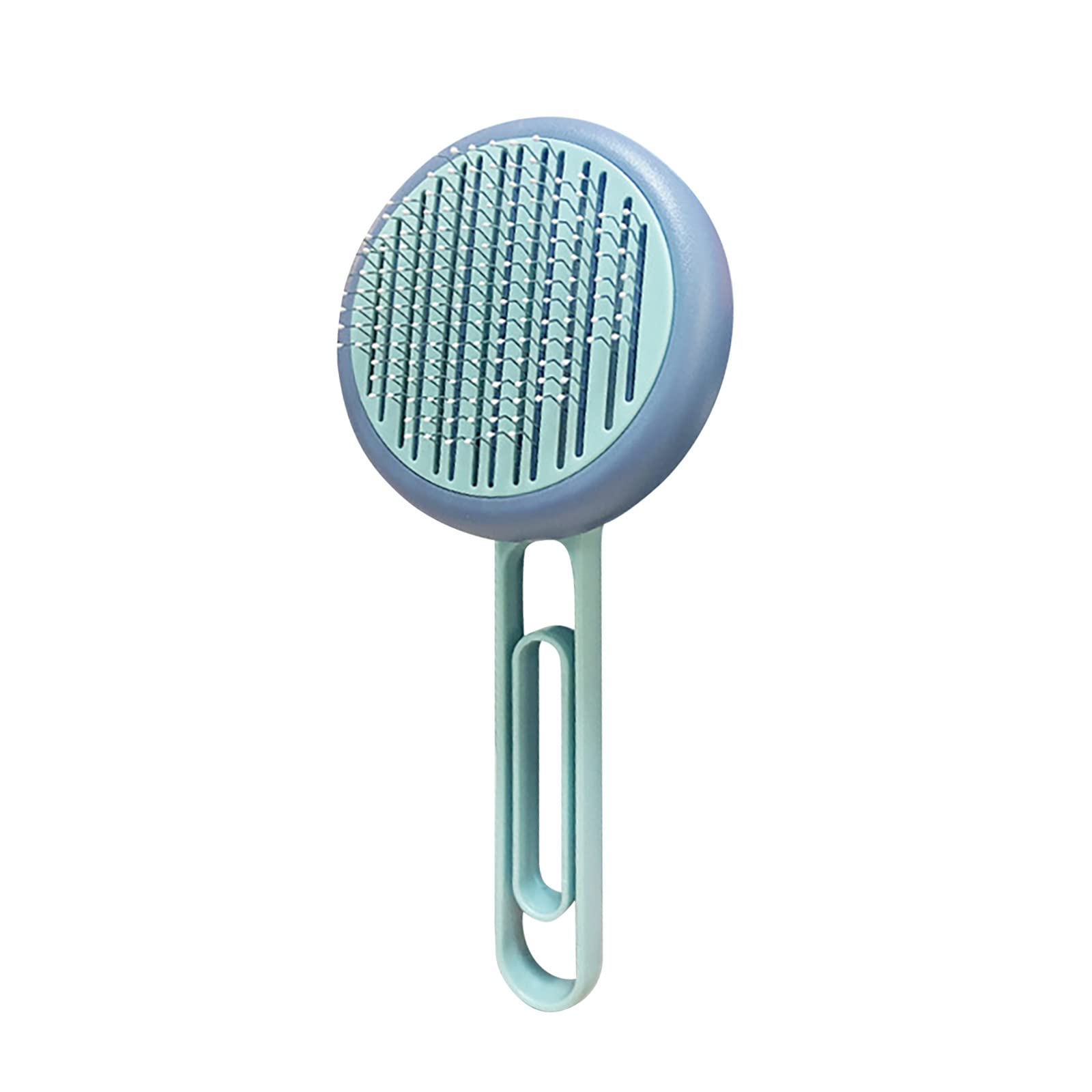 Self Cleaning Cat Brush for Shedding - Gentle Grooming Brush for Indoor Cats & Small Dogs - Pet Hair Remover Comb with Massage Tips - Perfect for Daily Grooming & Reducing Pet Hair at Home (Green, One Size)