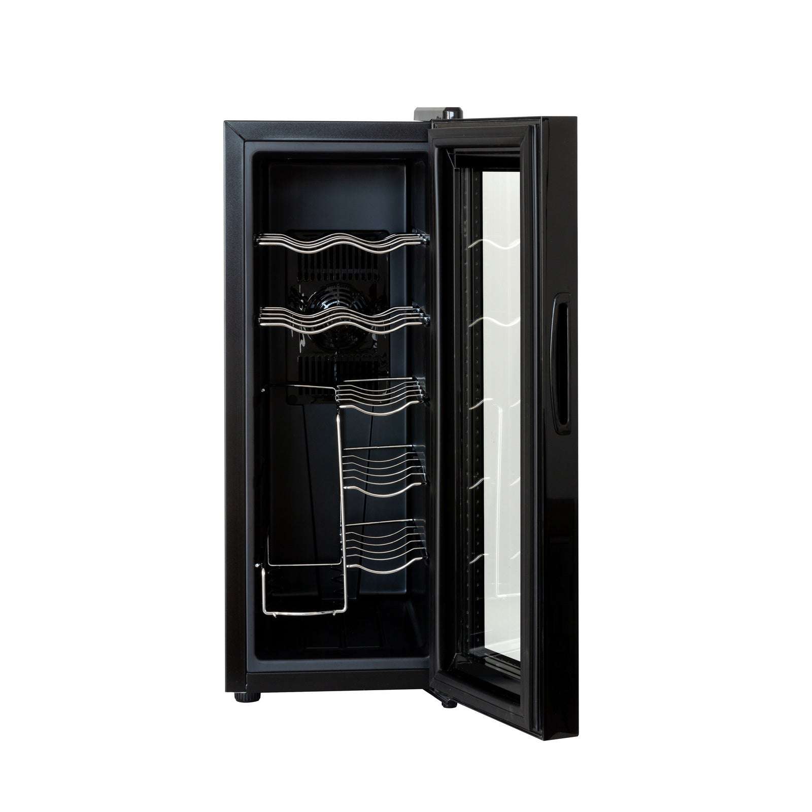 12 Bottle Wine Cooler Refrigerator with Glass Door & Digital Temperature Control - Perfect for Home, Office, or Restaurant Wine Storage