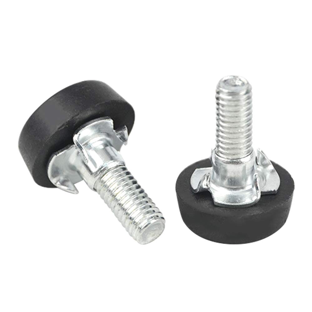 4PCS M8 Furniture Leveling Feet with T-Nuts - Adjustable Screw-On Table Legs for Chair, Cabinet, Sofa - Heavy Duty Levelers for Uneven Floors (Black) - Perfect for Home Office, Kitchen, Garage & Workshop Use