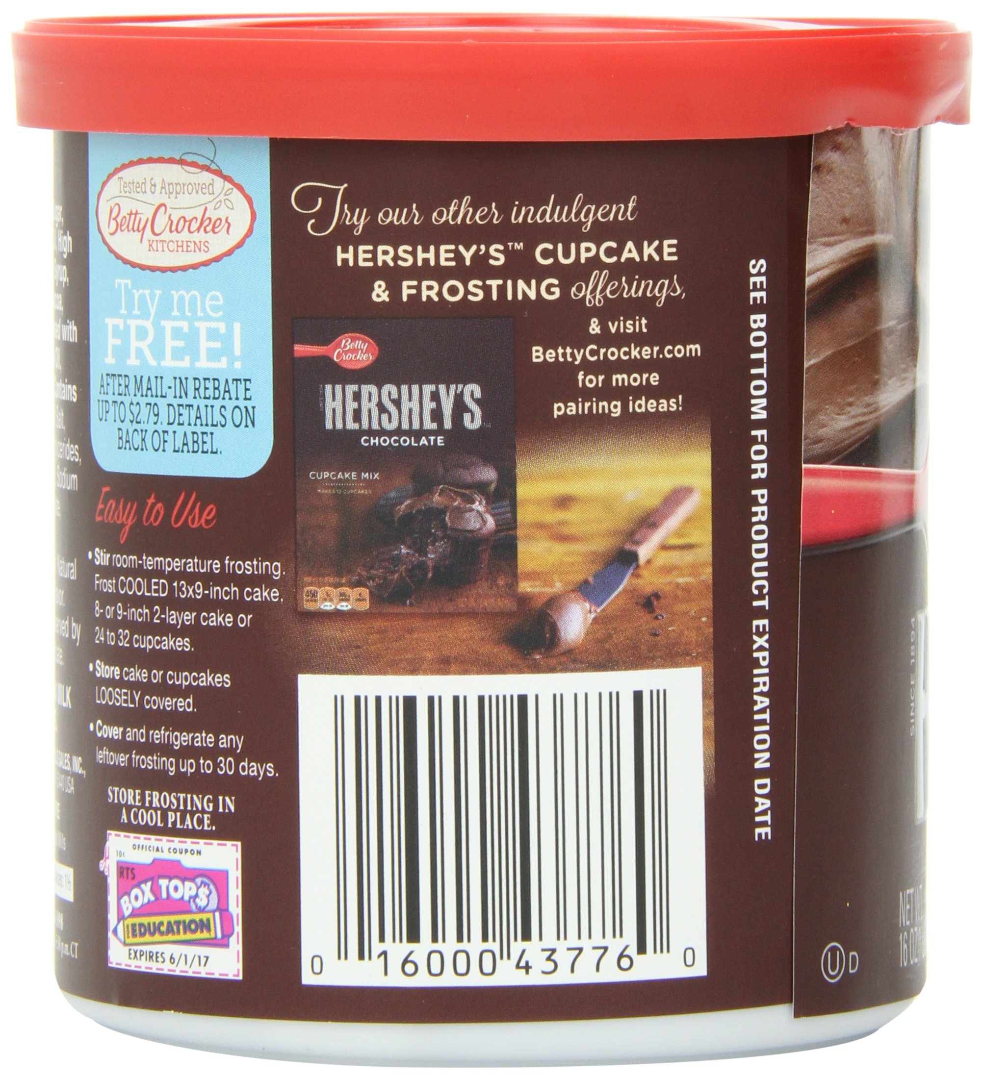 Betty Crocker Gluten Free Hershey's Milk Chocolate Frosting - 16 oz (Pack of 8) - Perfect for Cakes, Cupcakes & Dessert Toppings