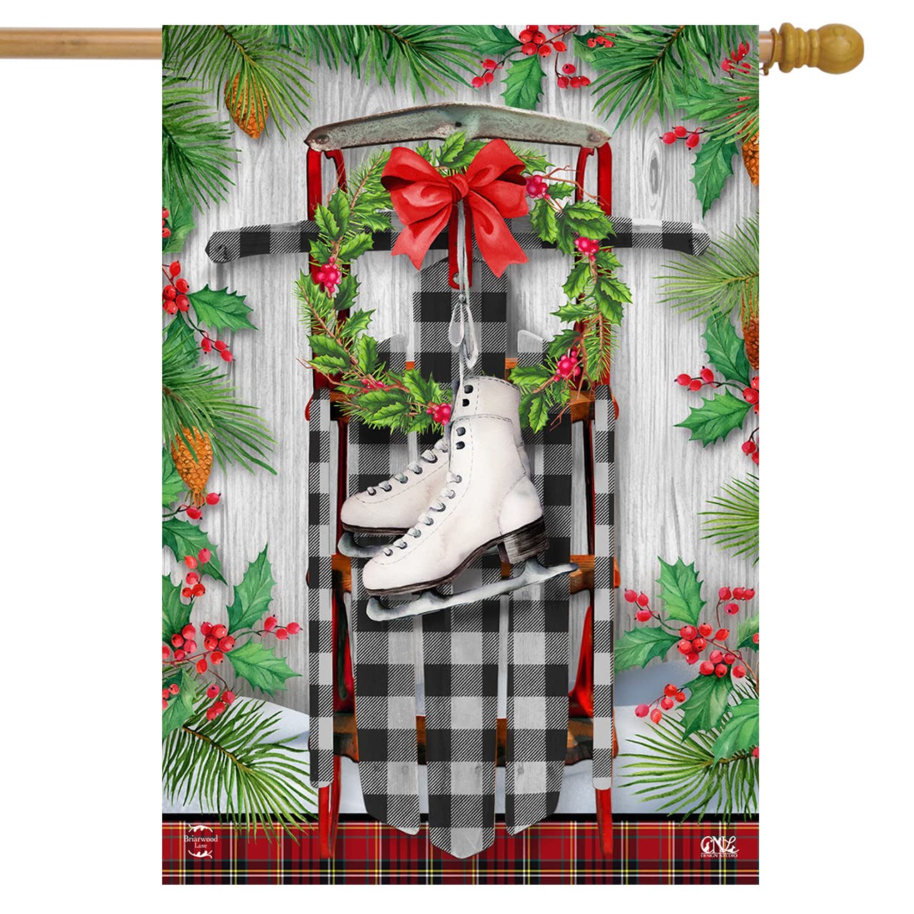 Briarwood Lane Winter Sled House Flag 28
