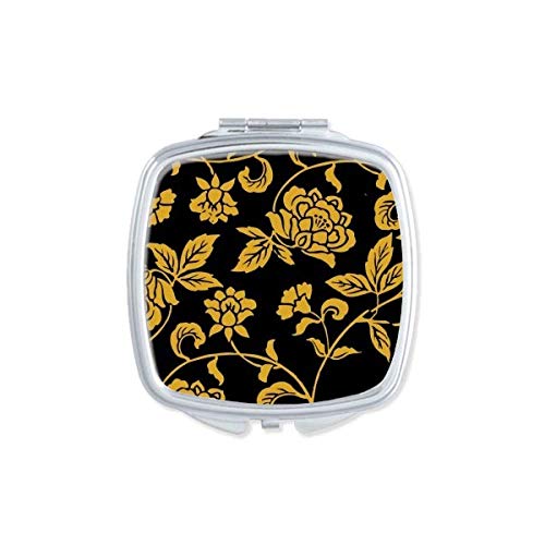 DIYthinker Chinese Style Asia Peony Pattern Portable Compact Mirror - Double Sided Glass Makeup Mirror for Travel, Purse & Vanity | Elegant Floral Design Handheld Cosmetic Mirror
