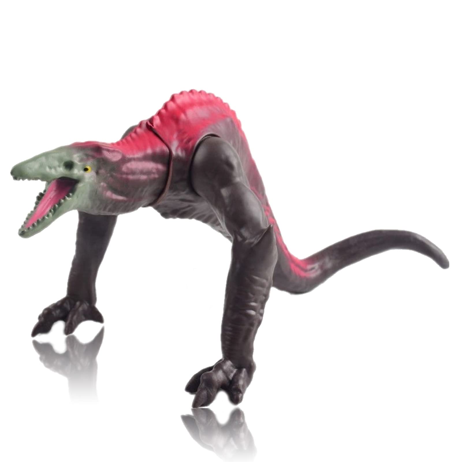 Movable Joint Dinosaur Action Figures - Prehistoric Monster Lizard Toys for Kids, Soft Glue Animal Toys with Cool Burst Design | Perfect Gift for Birthday & Playtime (Violent Red)