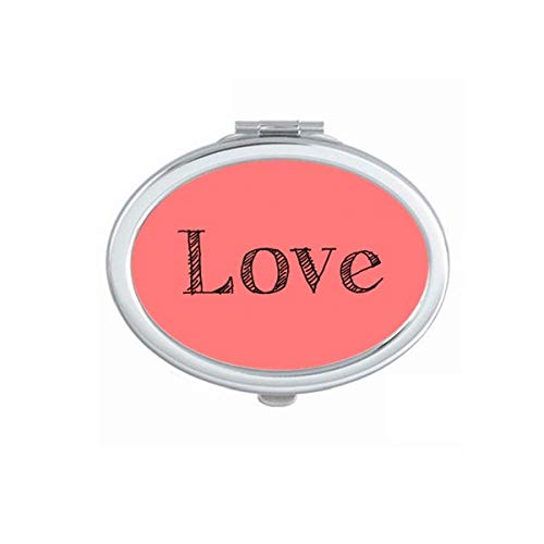 DIYthinker Love Word Inspirational Quote Mirror - Portable Foldable Double Sided Makeup Mirror with Stand, Valentine's Day Gift for Her, Perfect for Travel, Home Vanity & Makeup Application