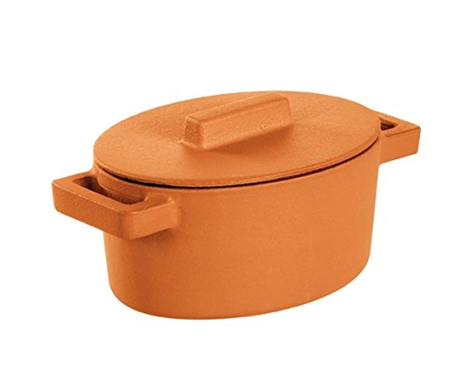 Terra Cotto Cast-Iron Casserole Pot - 5.1 x 3.9 Inch (13 x 10 cm) Dutch Oven for Curry, Stew, and Baking - Perfect for Stovetop, Oven & Camping Cooking