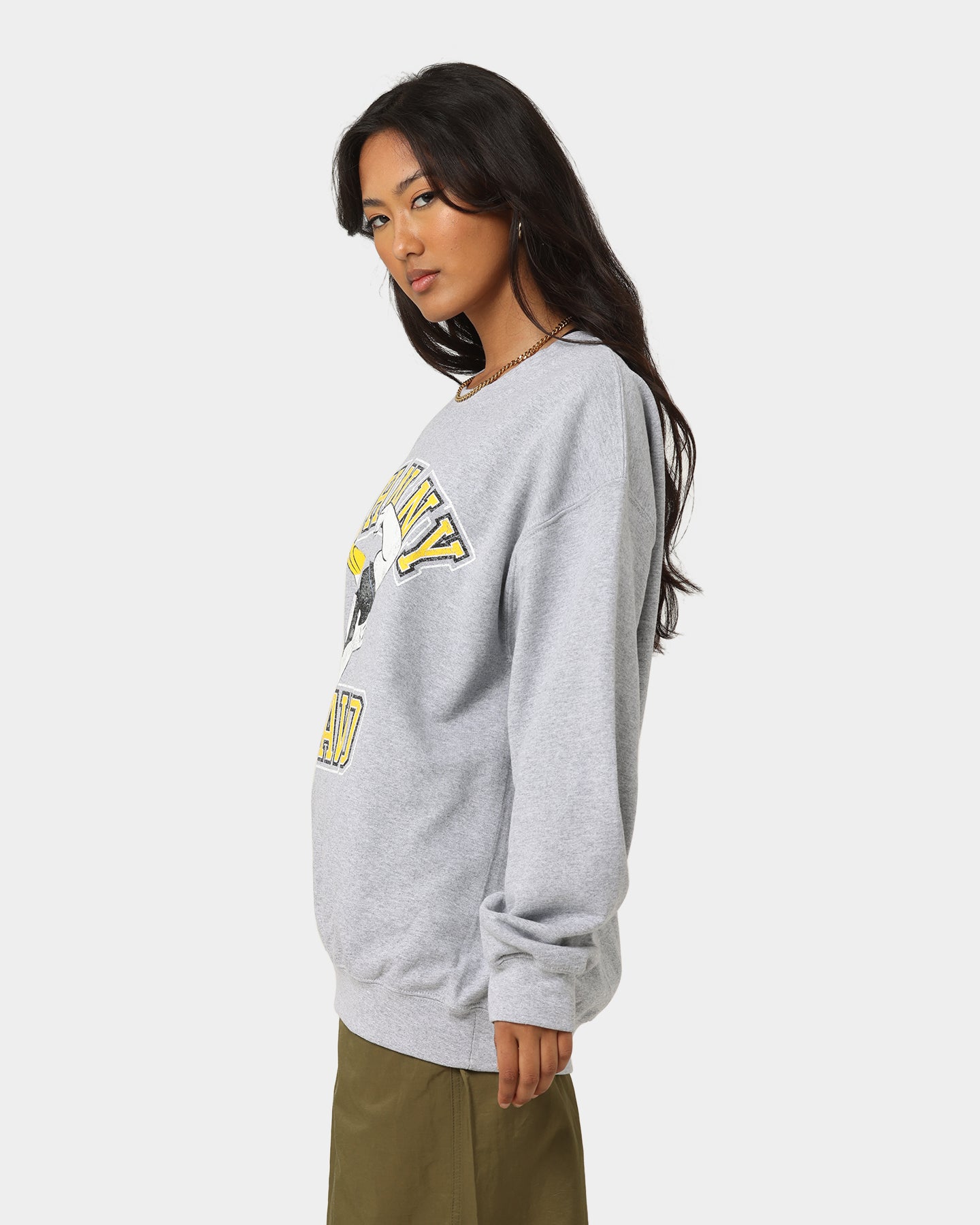 Johnny Bravo Crewneck Sweatshirt - Grey Vintage Graphic Hoodie for Men & Women | Casual Streetwear, Retro Cartoon Fashion, Unisex Pullover for Everyday Wear