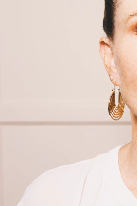 Anjuli 18K Gold Plated Hoop Earrings for Women - Elegant Everyday & Party Jewelry Gift