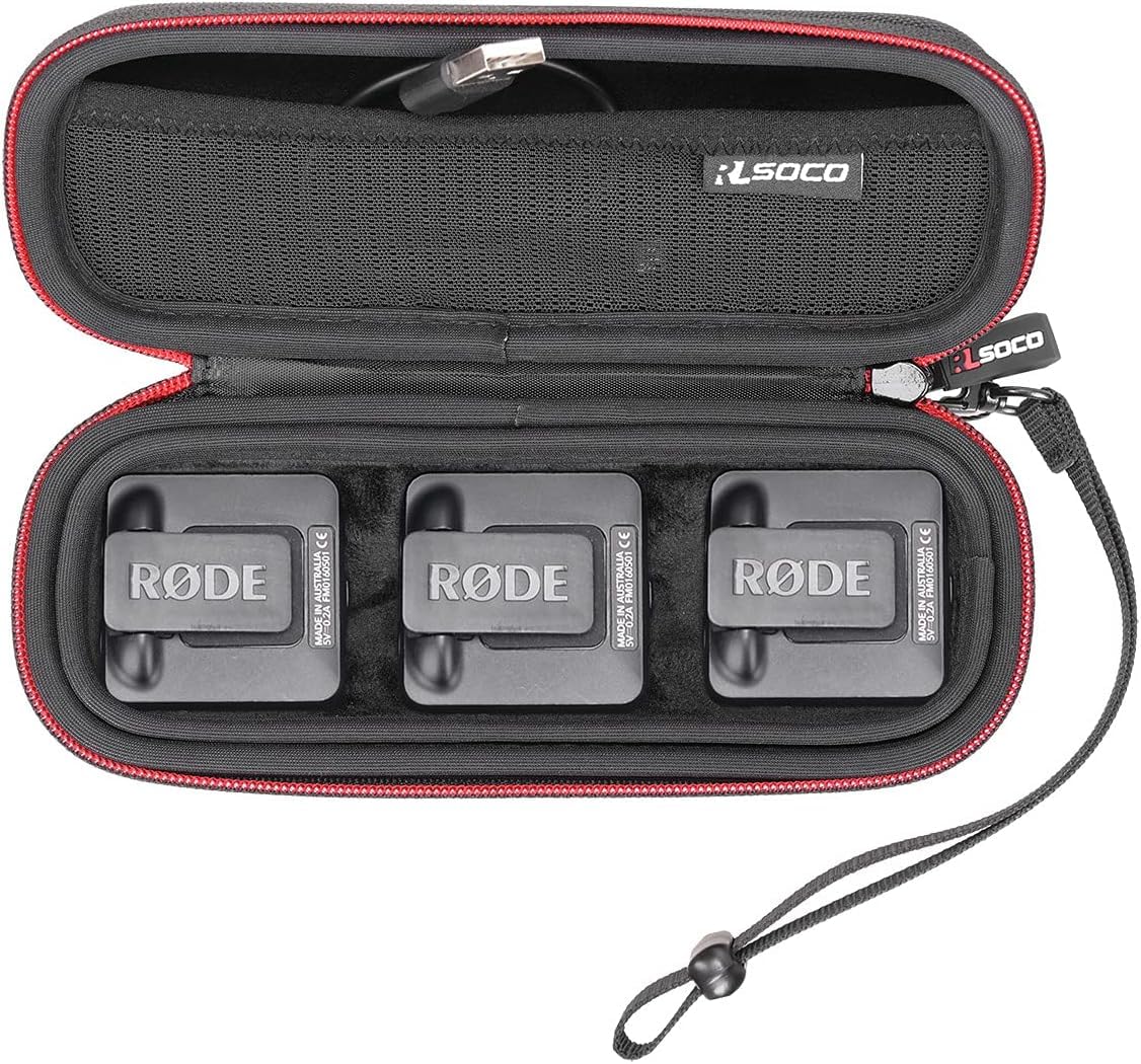 RLSOCO Protective Case for RODE Wireless Go II & RODE Wireless GO Microphone System - Durable Storage for Travel, Vlogging & Podcasting