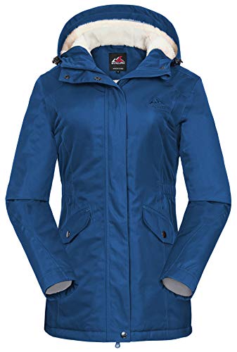 Women's Waterproof Windproof Fleece Ski Jacket with Hood - Winter Snow Parka & Rain Coat for Hiking, Skiing & Outdoor Activities