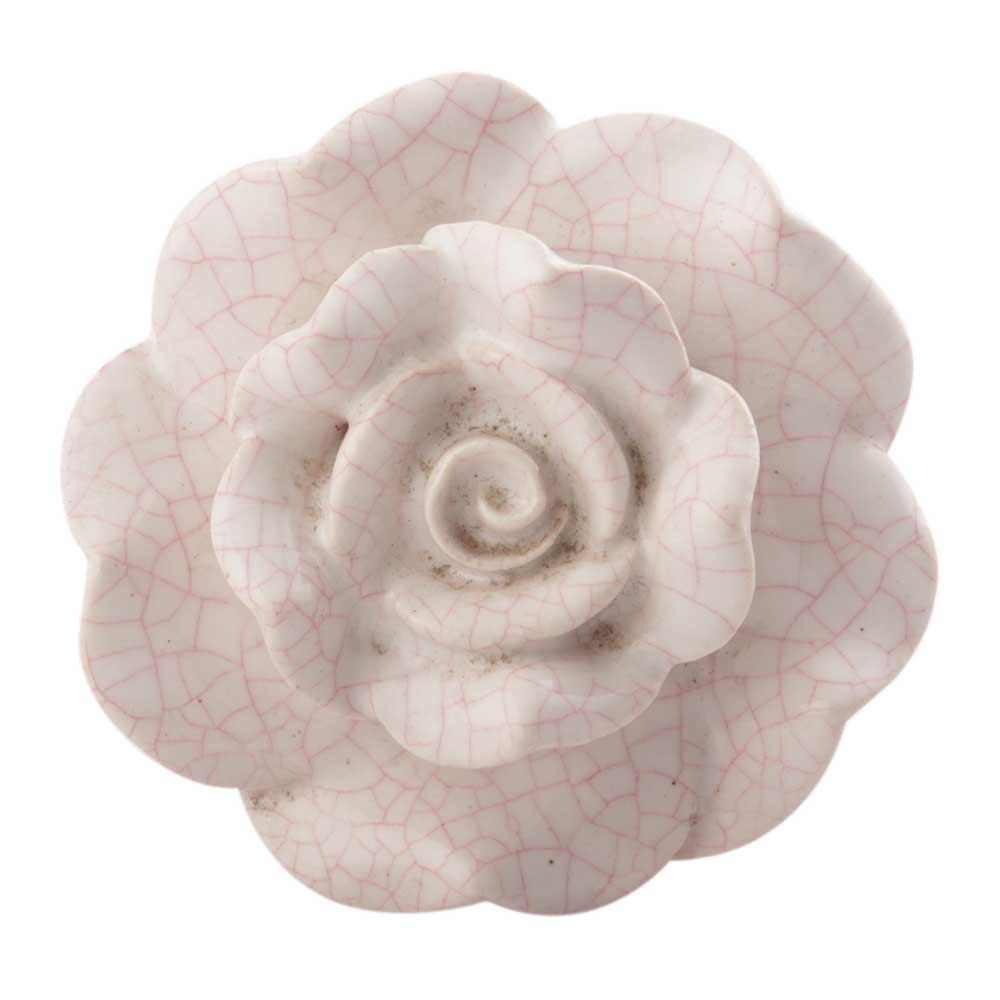 Premium Ceramic Rose Knobs - 20pcs White Drawer Pulls for Kitchen Cabinets & Dressers