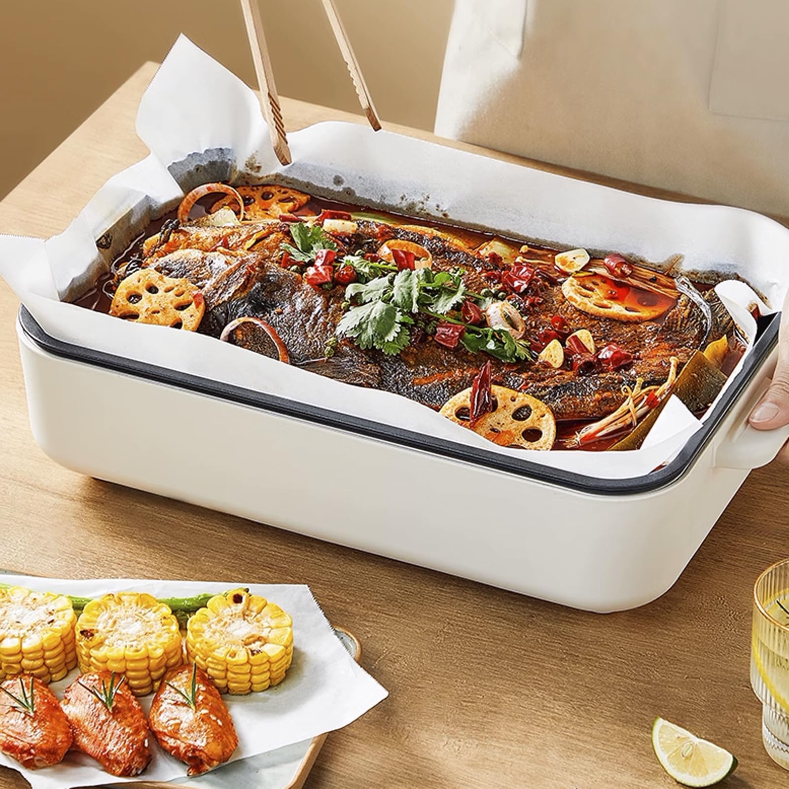 200Pcs 6x8 Inch Precut Non-Stick Parchment Paper Sheets - Oven, Air Fryer & Grill Baking Liners | Perfect for Cookies, Roasting Vegetables & Meal Prep