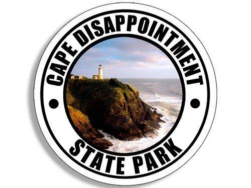 4x4 Inch Round Magnetic Vinyl Sticker - Cape Disappointment State Park & Lewis Clark National RV - Perfect for Cars, Fridges, Lockers & Outdoor Gear Decoration