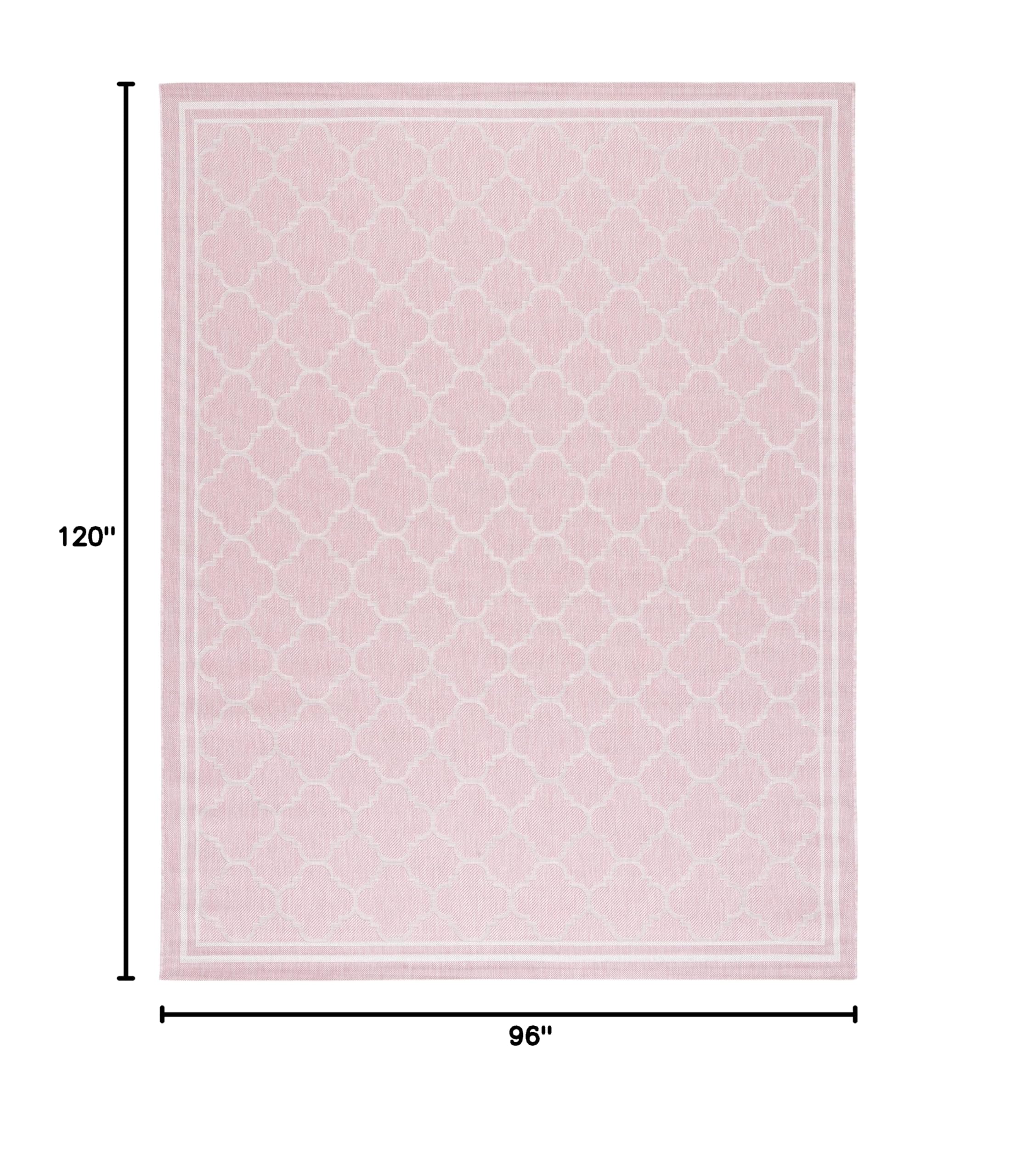 SAFAVIEH Courtyard Collection 8' x 10' Pink Beige Indoor Outdoor Waterproof Rug - Easy Clean Non-Slip Area Rug for Patio, Backyard, Mudroom, Deck & Poolside (CY8918)