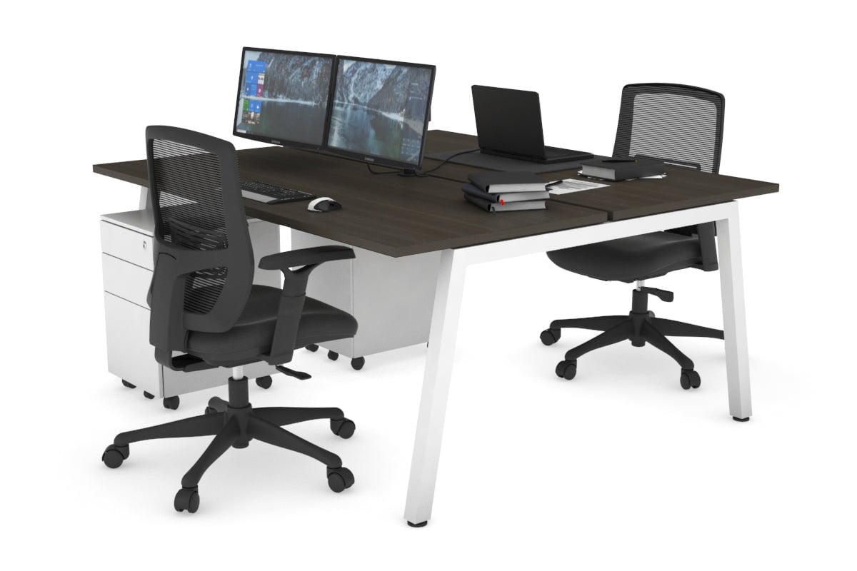 2-Person Office Workstation Desk - 1800L x 700W Dimensions - Perfect for Shared Workspaces & Collaborative Office Environments