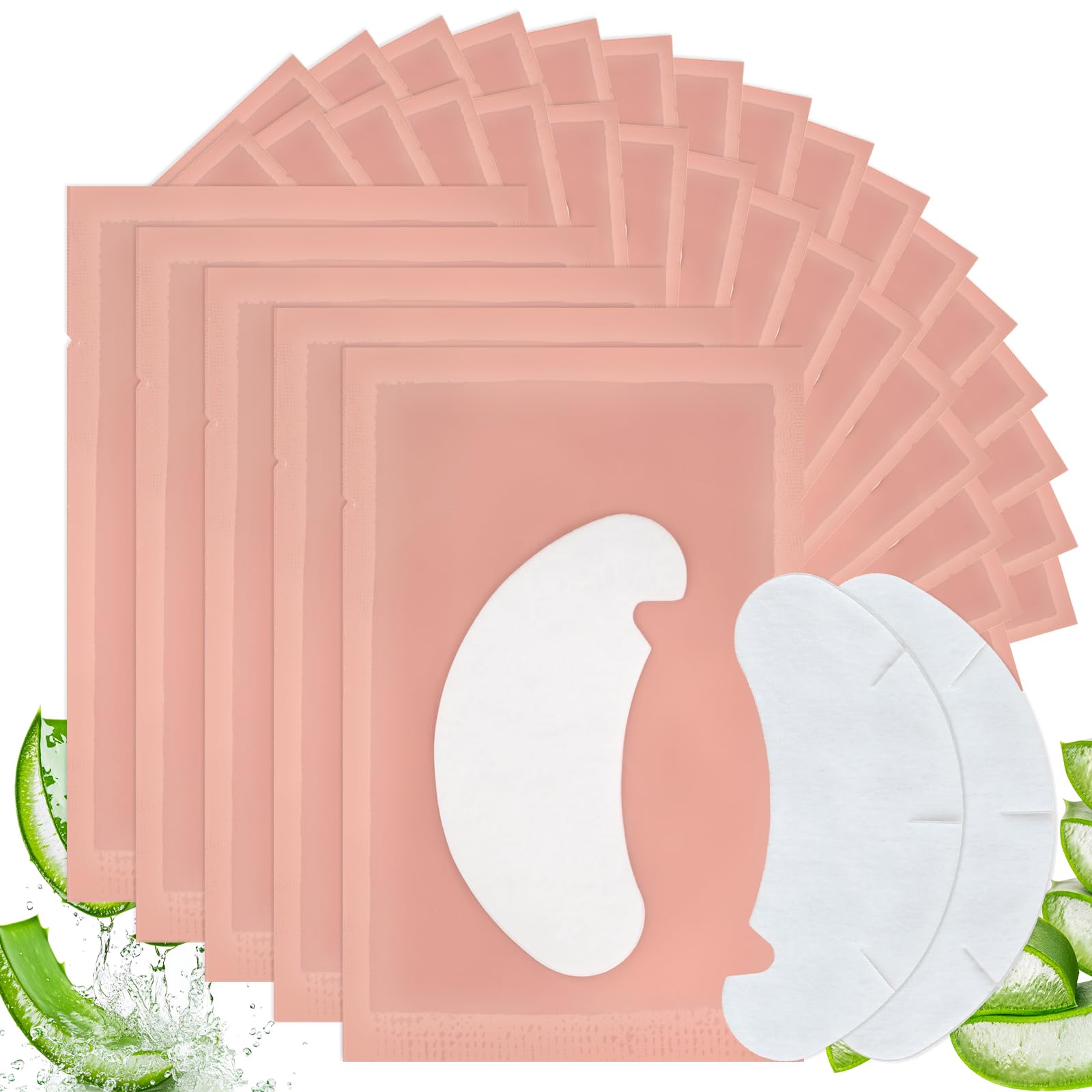 Fenshine 100 Pairs Hydrogel Eye Patches for Eyelash Extensions - Lint Free Under Eye Gel Pads, Professional Lash Extension Supplies for Salon & Home Use