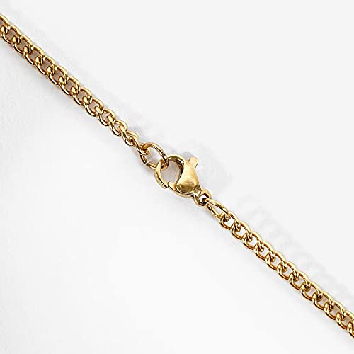 Elegant Gold and Stainless Steel Pendant Necklace with Chain - Perfect for Gifts, Parties, and Everyday Wear